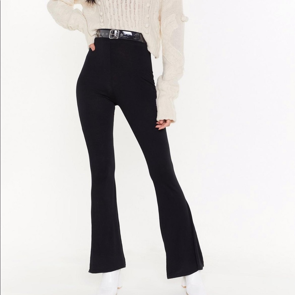 Nasty Gal | High Waisted Flare Black Pants